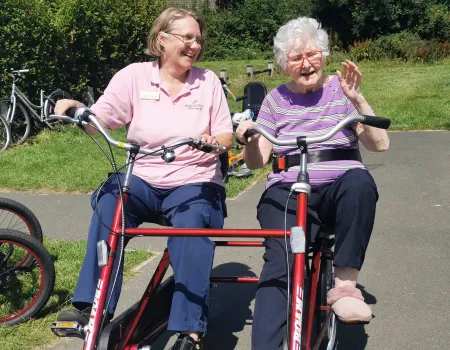 Minibus trip to adapted bikes in Chester
