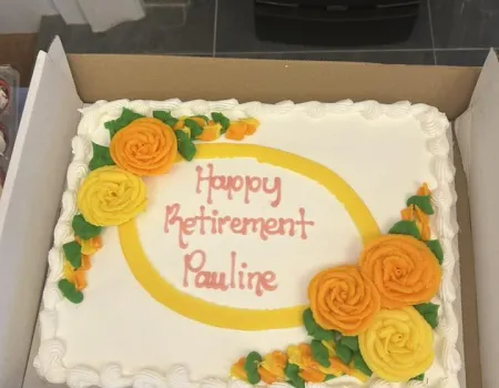 Happy Retirement to Pauline. 