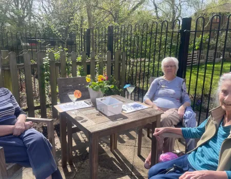 Relaxing in the garden with martinis
