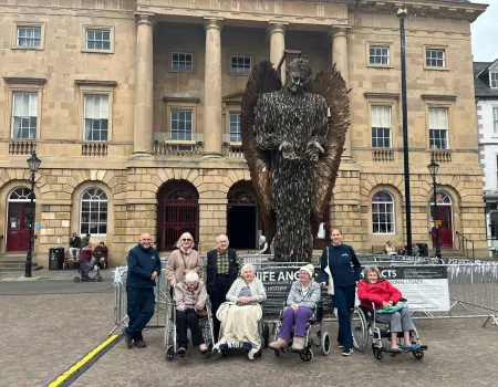 Morning visit to see the knife angel sculpture