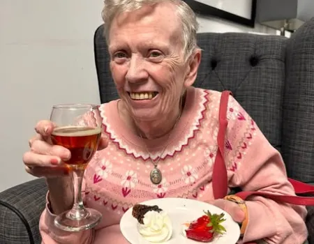 Serving up strawberries and cream 