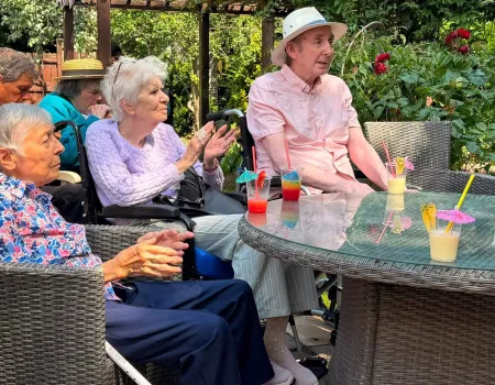 Sun, smiles and sips in the garden