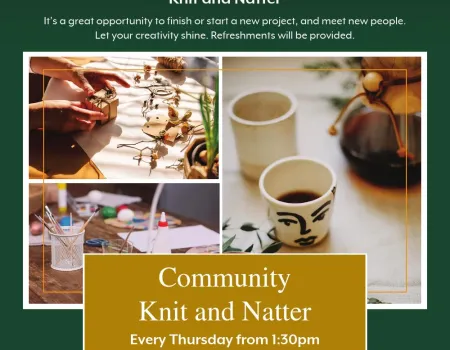 Community Knit and Natter Every Thursday from 1:30pm