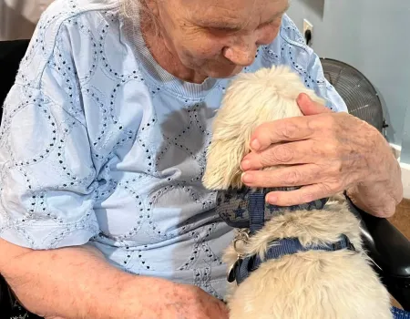 Toto visits Emily Jackson House