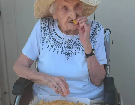 Enid celebrates her 101st Birthday with a trip to the beach