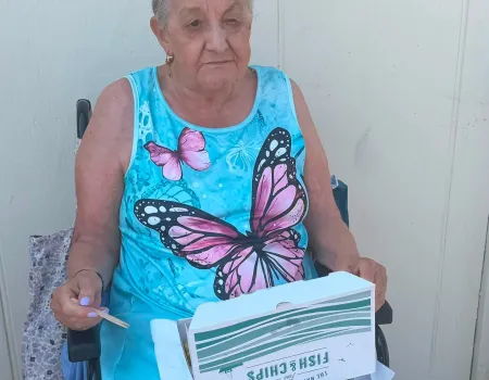 Enid celebrates her 101st Birthday with a trip to the beach