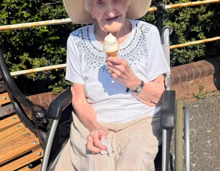 Enid celebrates her 101st Birthday with a trip to the beach