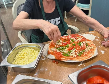 Pizza making at Cookridge Court 