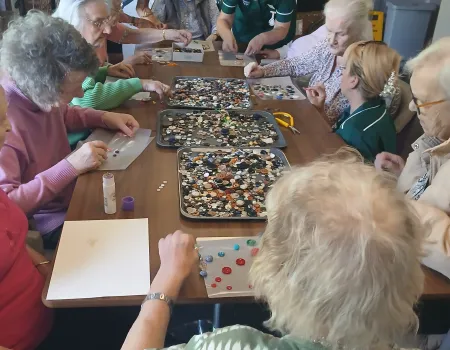 Button art at Wilton Place craft club