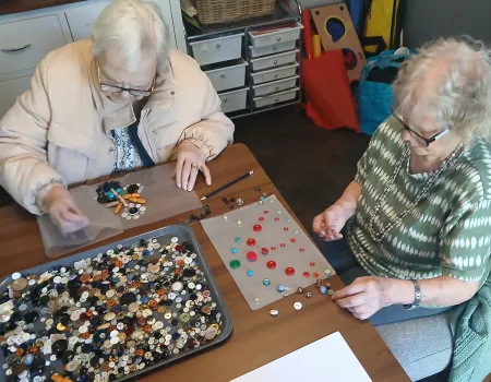 Button art at Wilton Place craft club