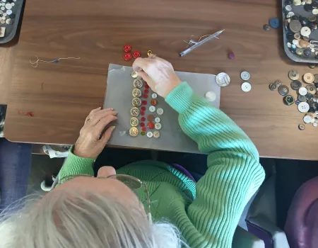 Button art at Wilton Place craft club