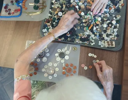 Button art at Wilton Place craft club