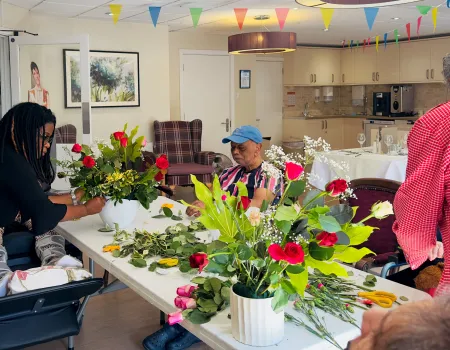 Hugh Myddelton House-Flower arranging session  