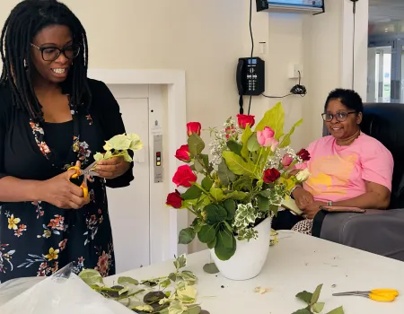 Hugh Myddelton House-Flower arranging session  