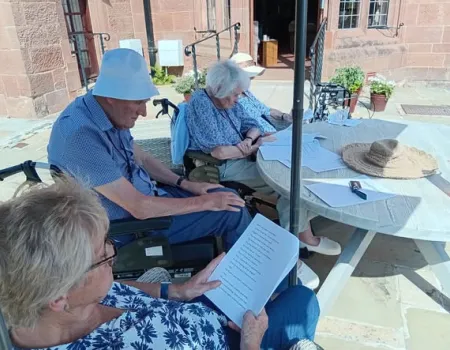 A little sunshine, a good poem, and plenty to discuss!