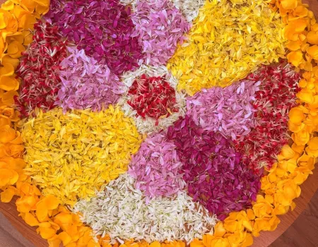 Making a pookalam 