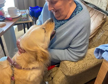 Therapy dog visit!