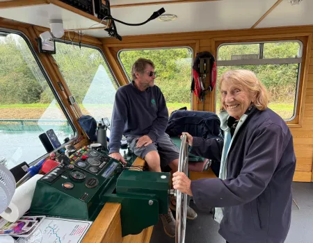 Residents enjoy a day on the canal