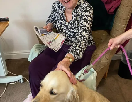 Therapy dog visit!