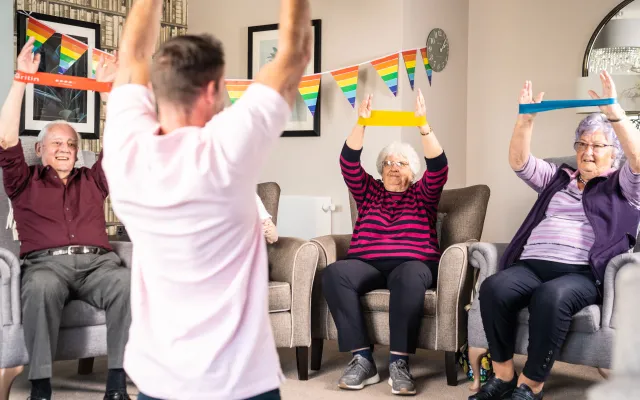 Demonstration of chair based exercises