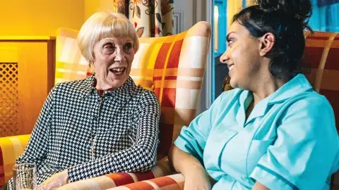 Resident and Carer Smiling