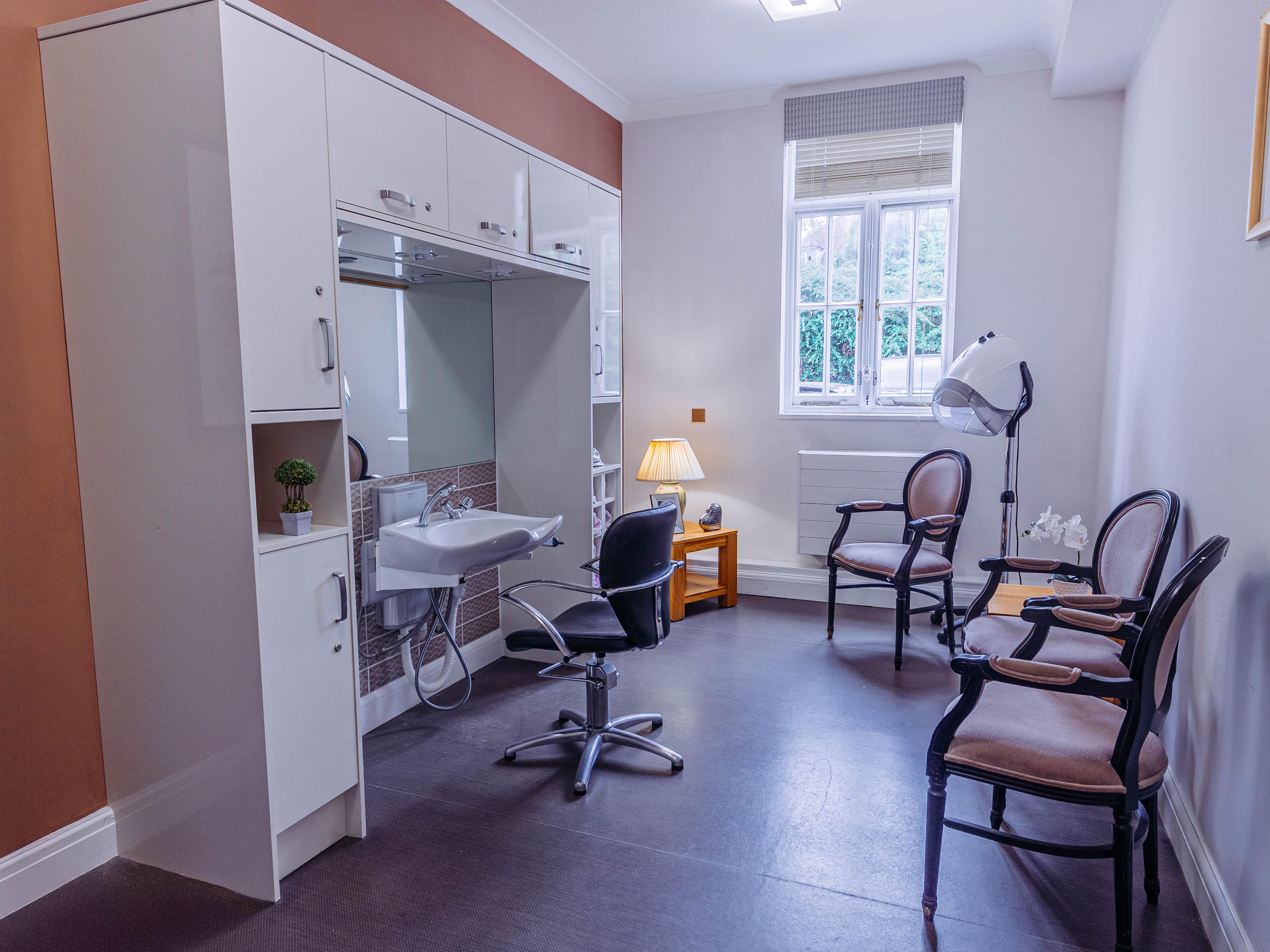 Hair Salon at Bushey House Beaumont Care Home in Watford