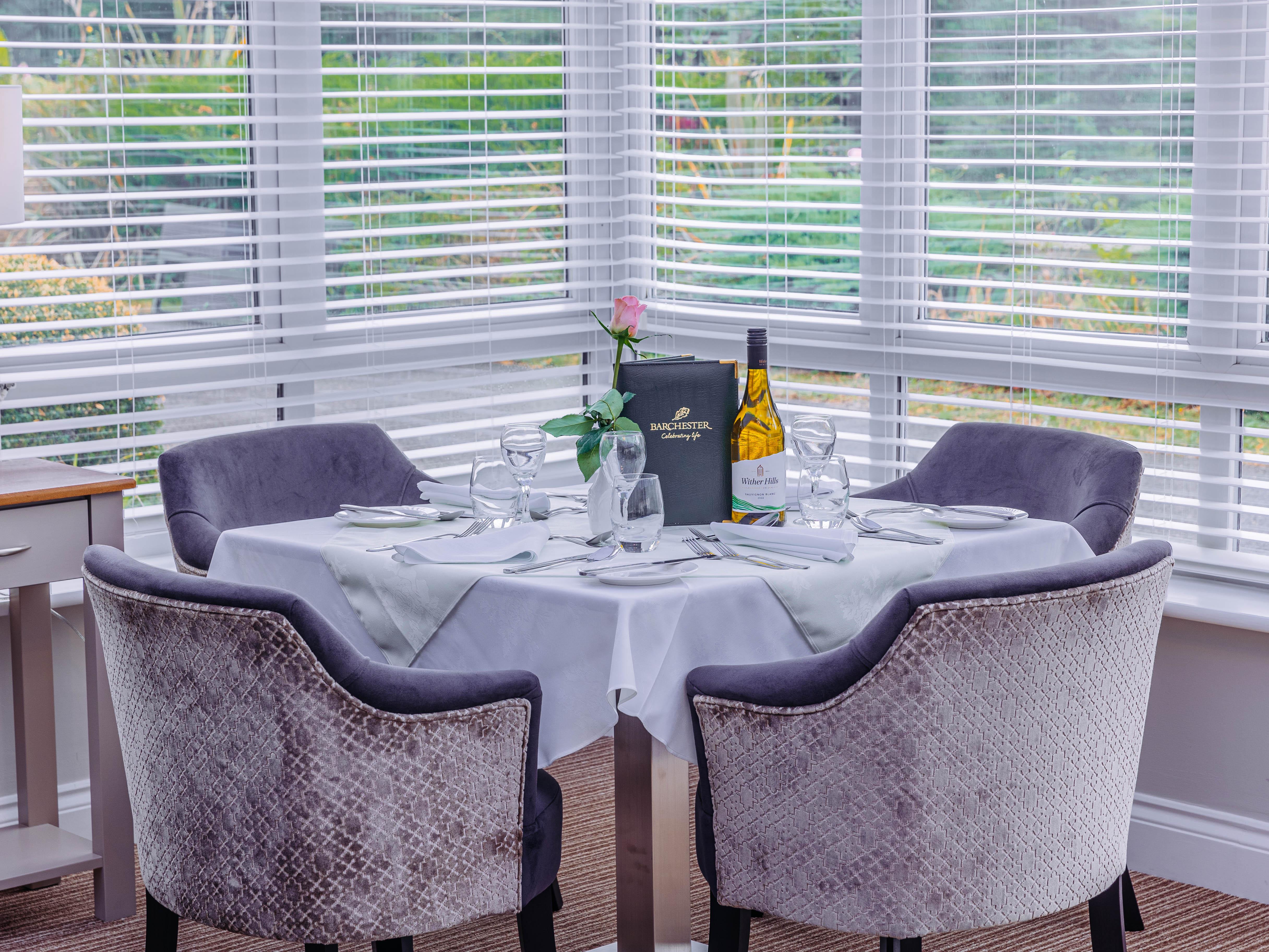 Dining at Bushey House Beaumont Care Home in Watford