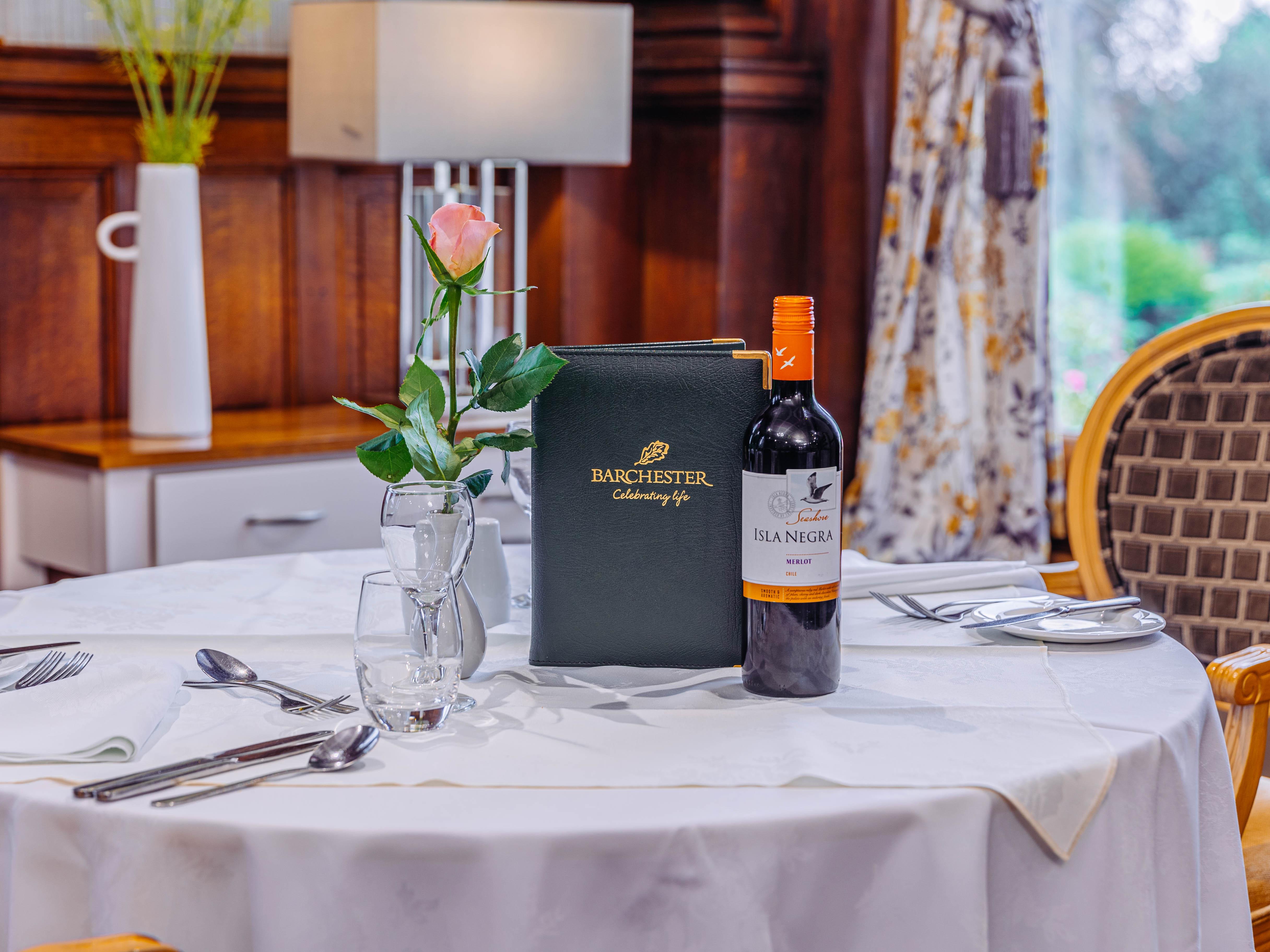 Dining at Bushey House Beaumont Care Home in Watford