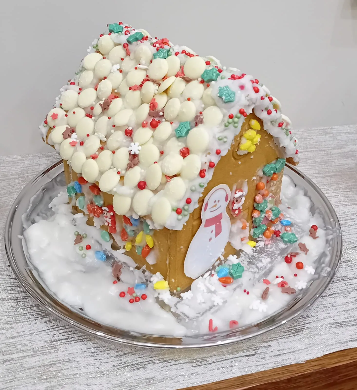 Decorating Gingerbread House Cake