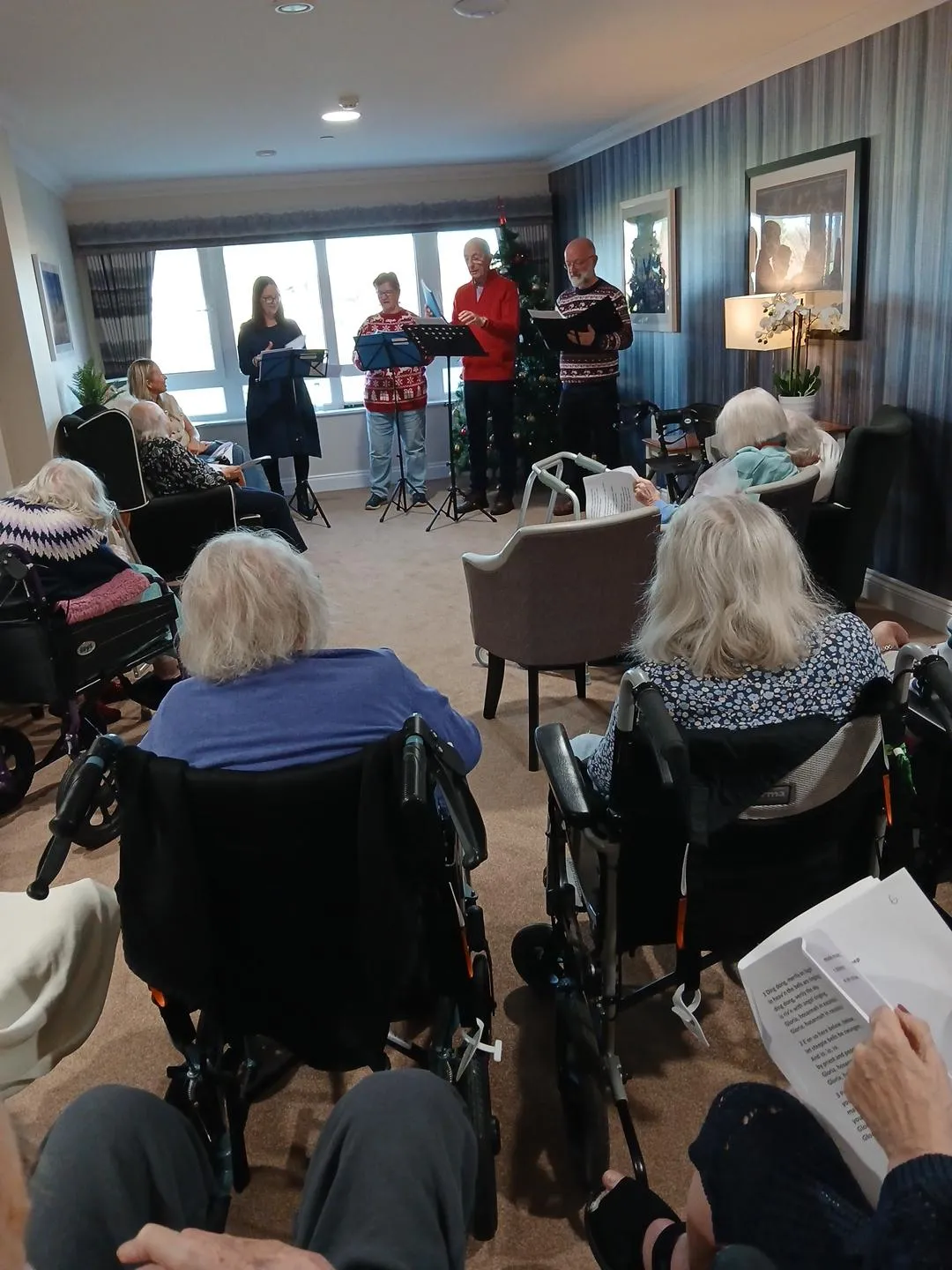 Welcoming a choir to sing Christmas Carols