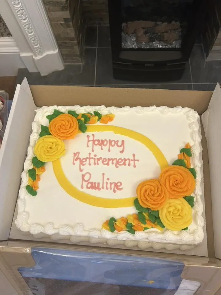 Happy Retirement to Pauline. 