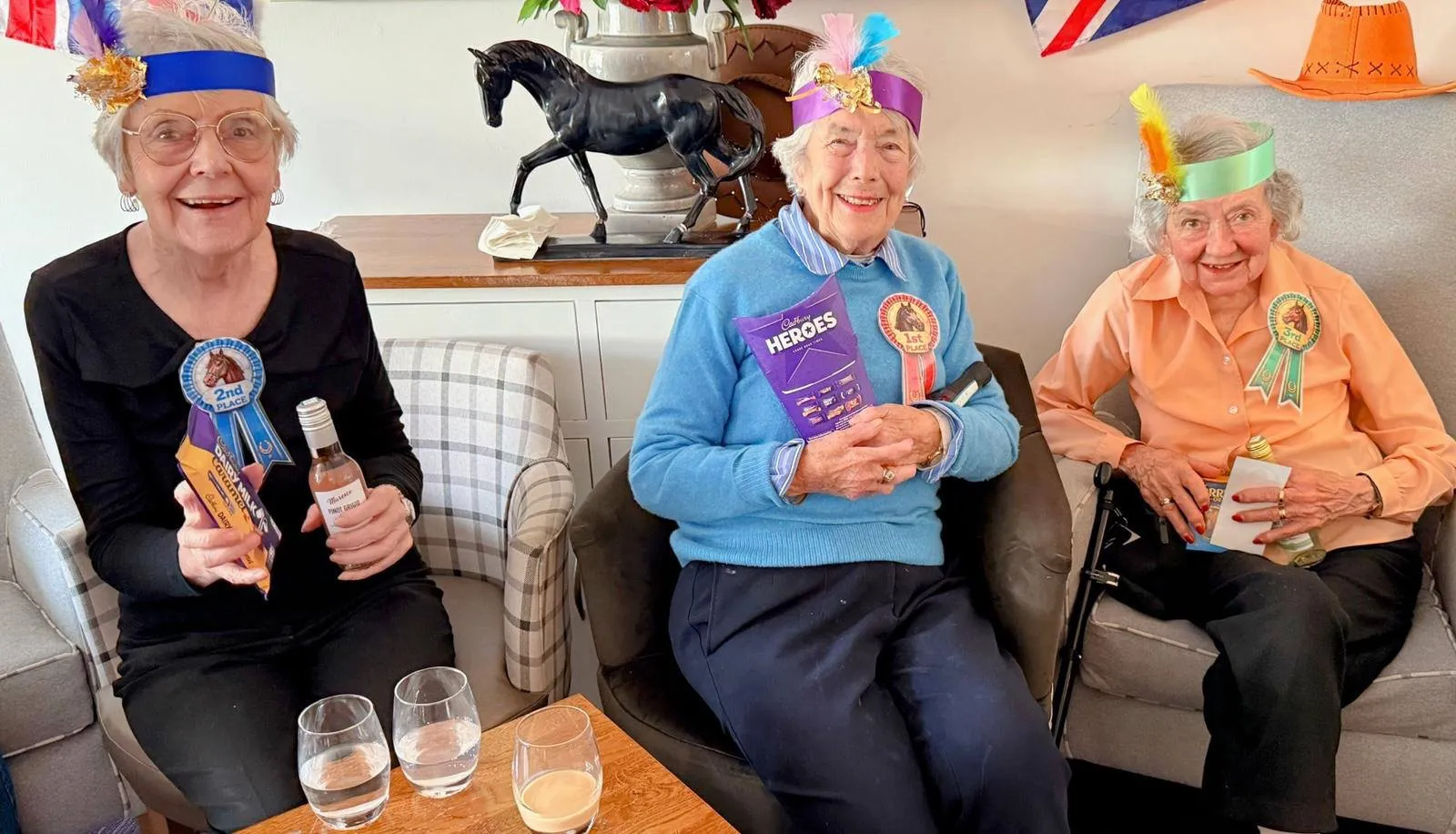 Residents enjoy the Grand National