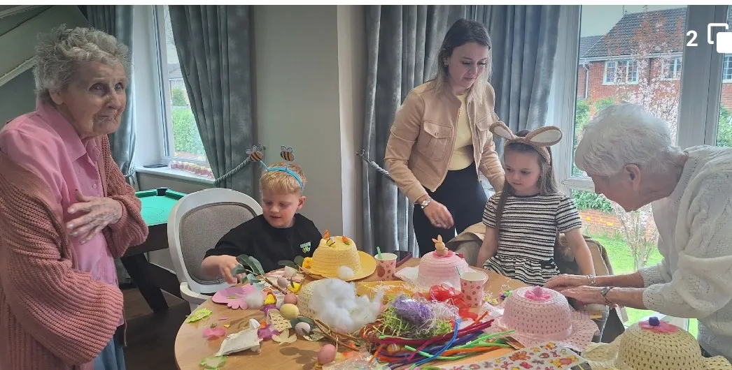 Intergenerational bonnet making