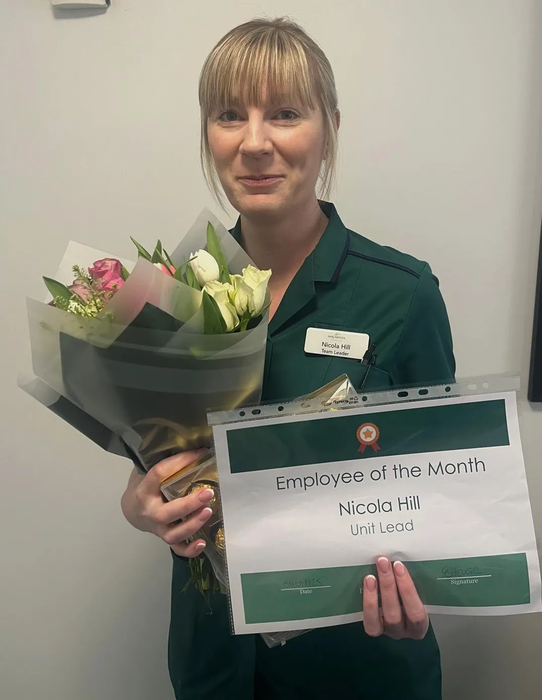 Employee of the Month for Nicola 