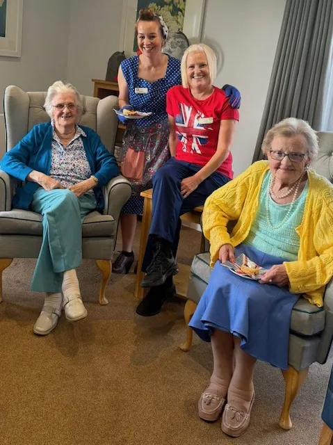 The team and residents celebrated V E Day anniversary in style