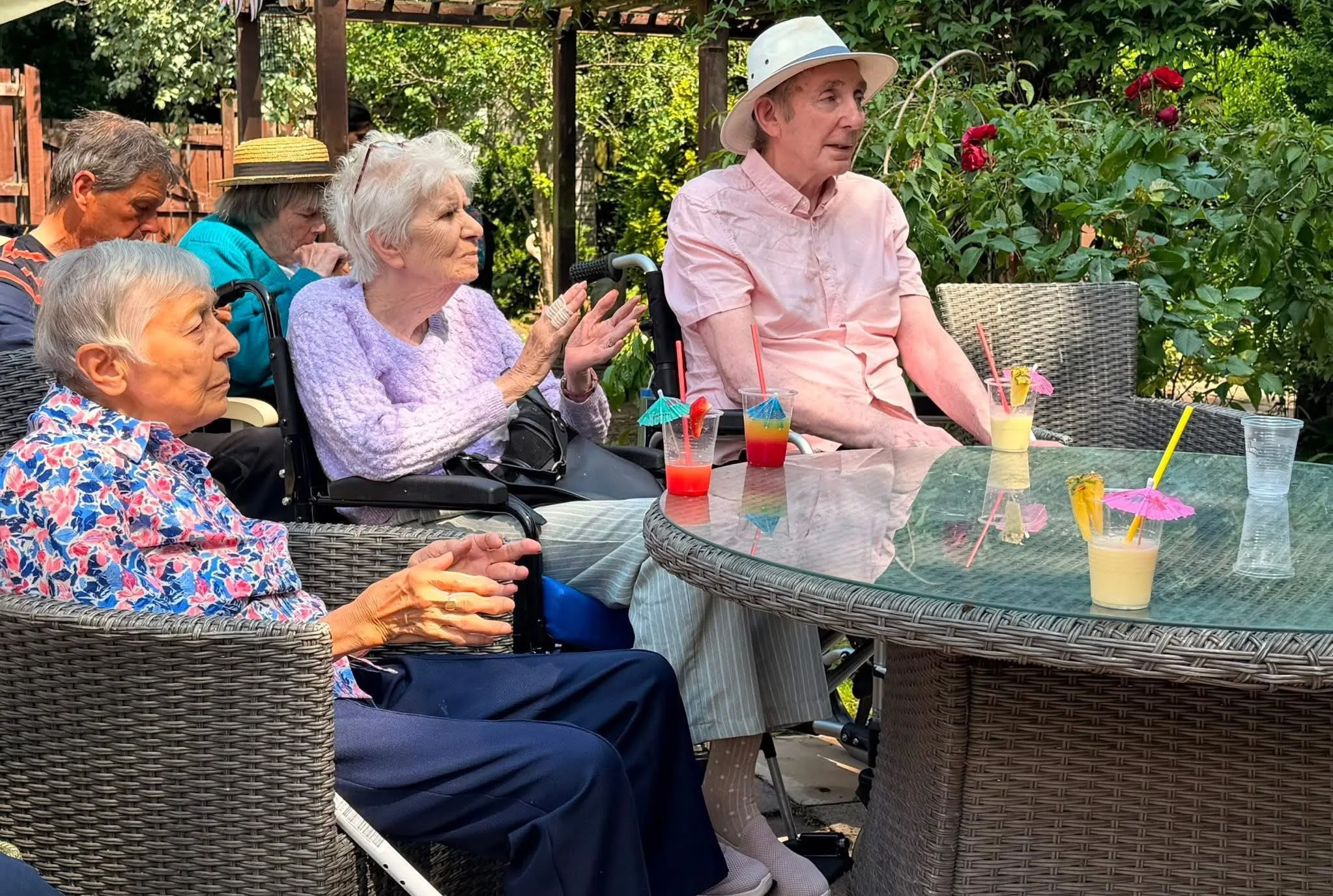 Sun, smiles and sips in the garden