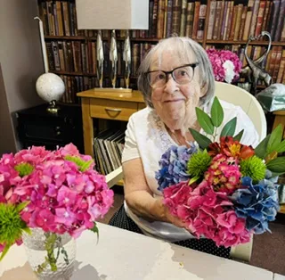 An afternoon of flower arranging