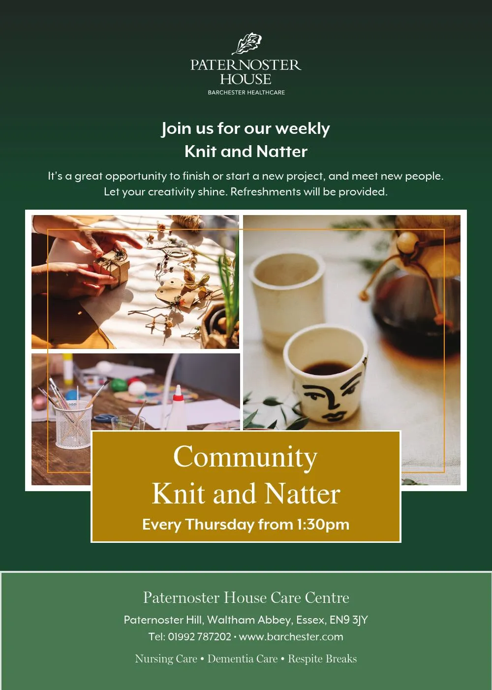 Community Knit and Natter Every Thursday from 1:30pm