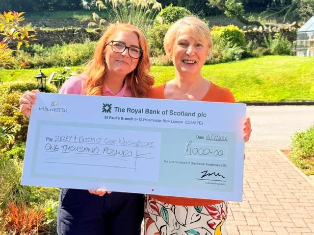 SKIPTON CARE HOME DONATES £1,000 TO ILKLEY AND DISTRICT GOOD NEIGHBOURS!