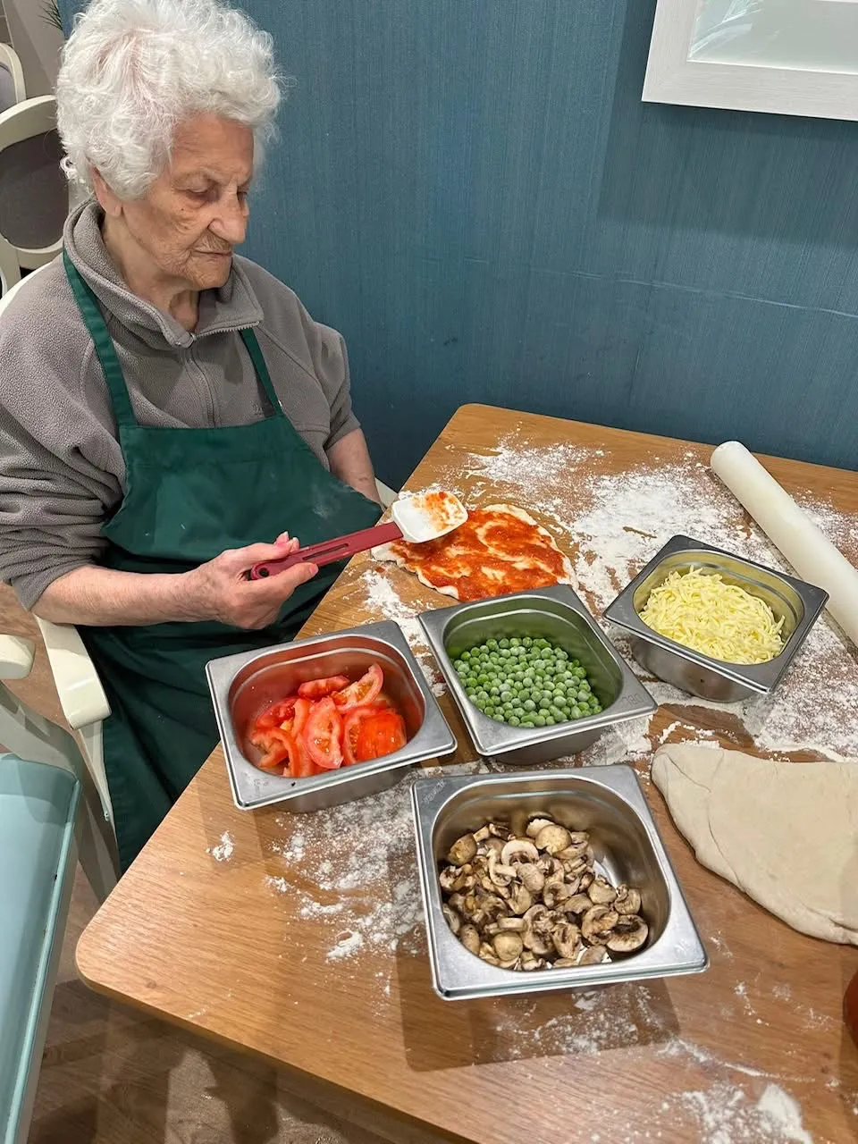 Pizza making at Cookridge Court