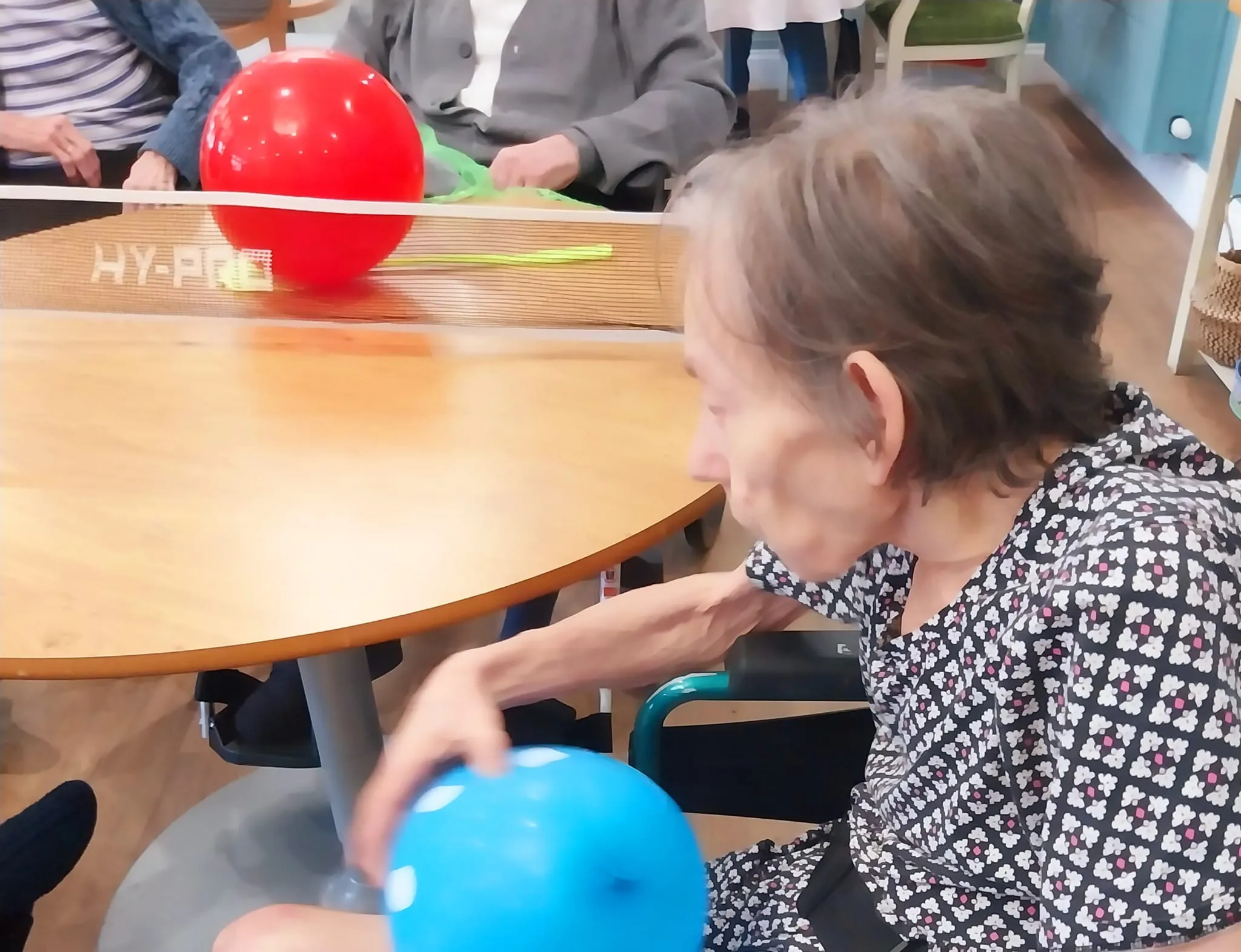 Fun times with balloon table tennis