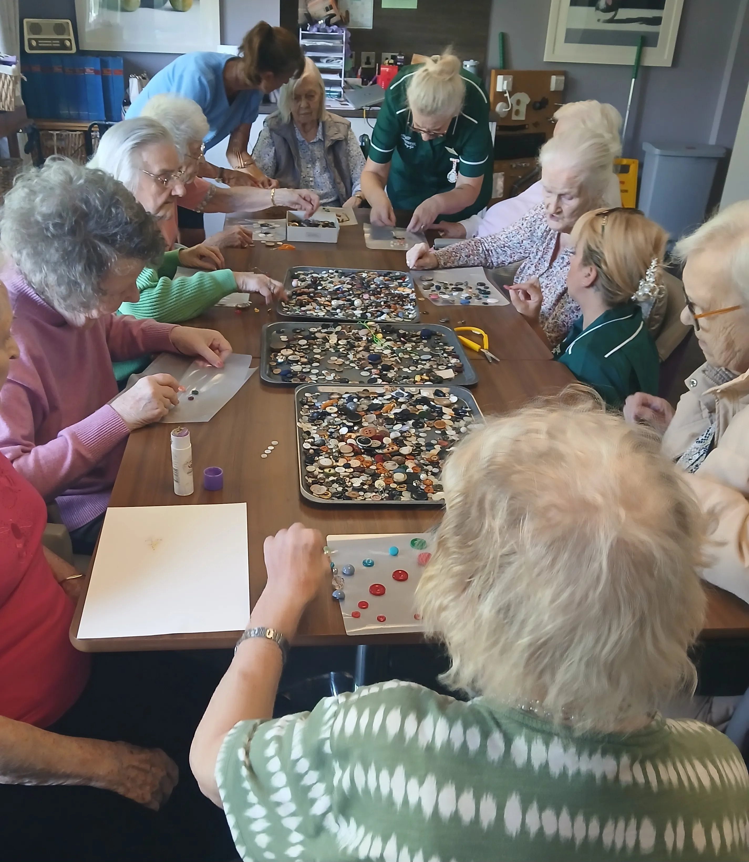 Button art at Wilton Place craft club