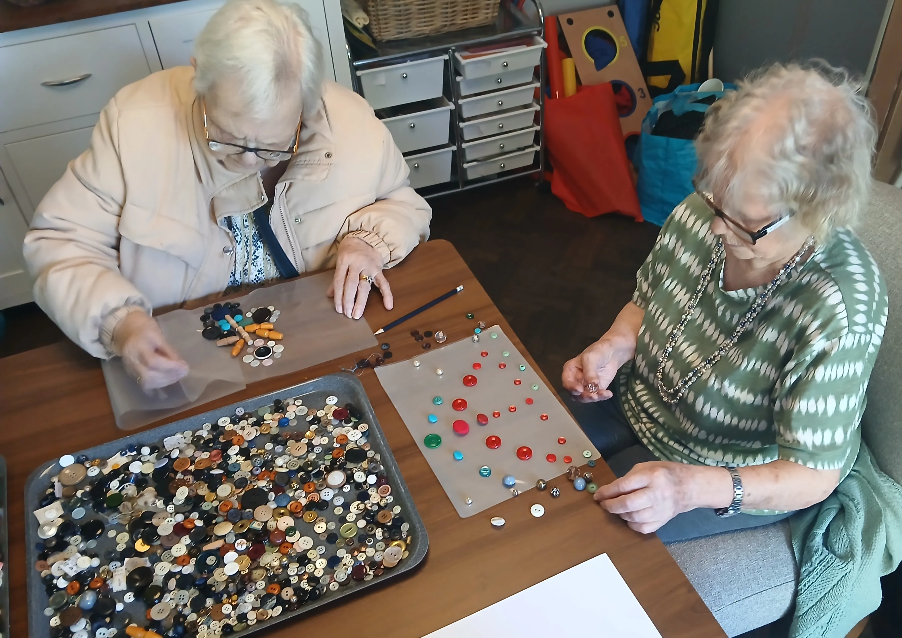 Button art at Wilton Place craft club