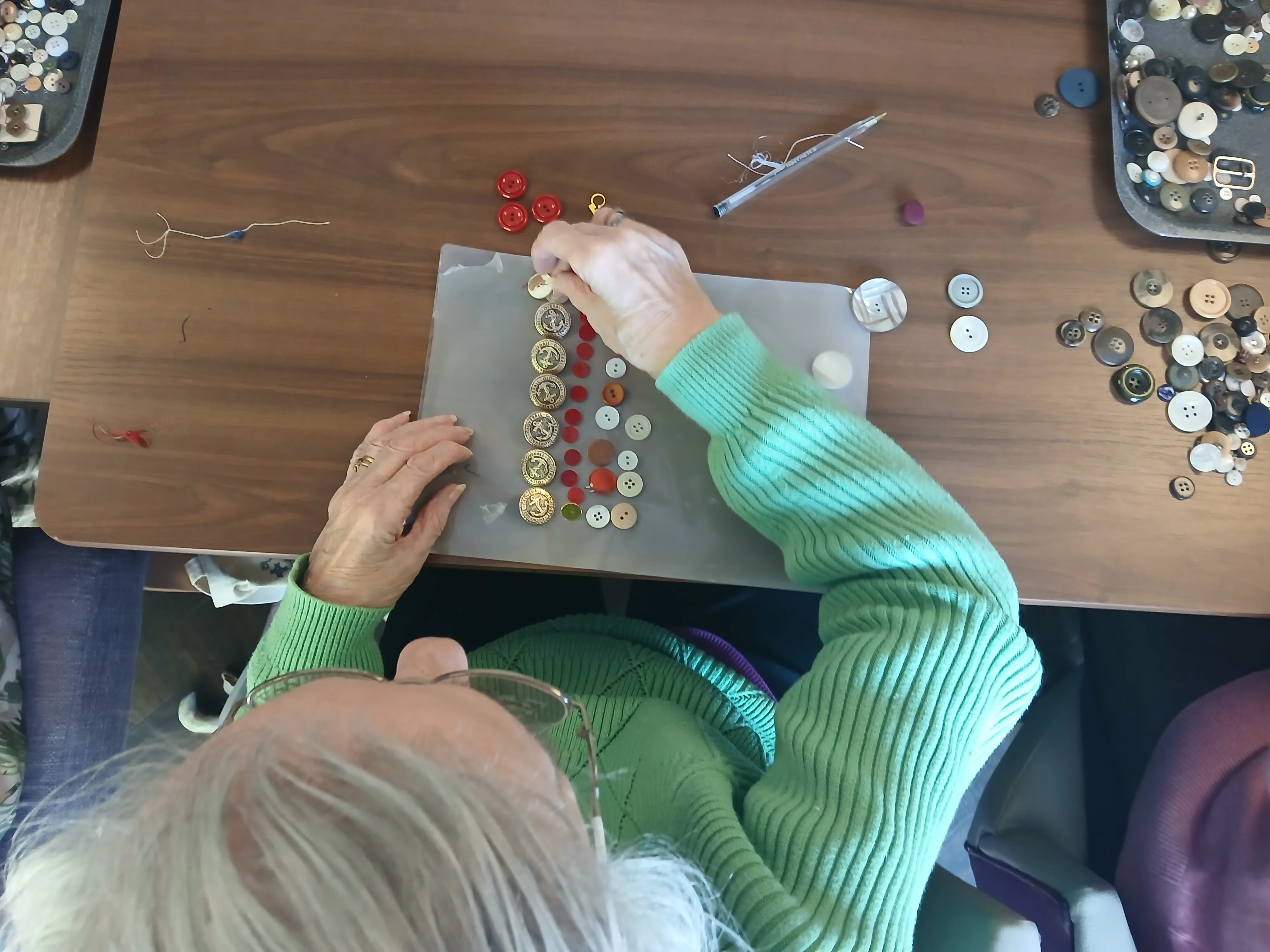 Button art at Wilton Place craft club