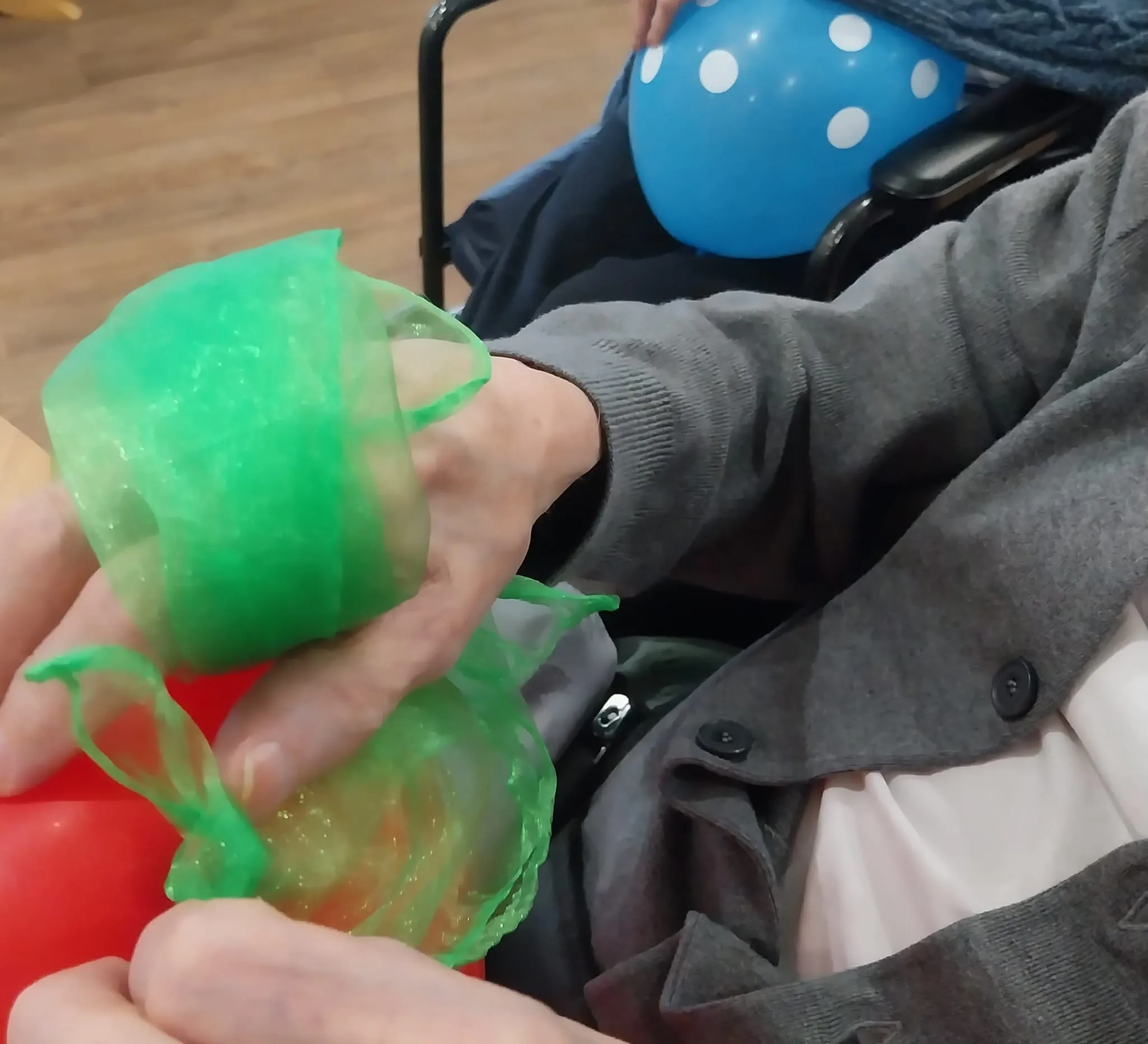 Fun times with balloon table tennis