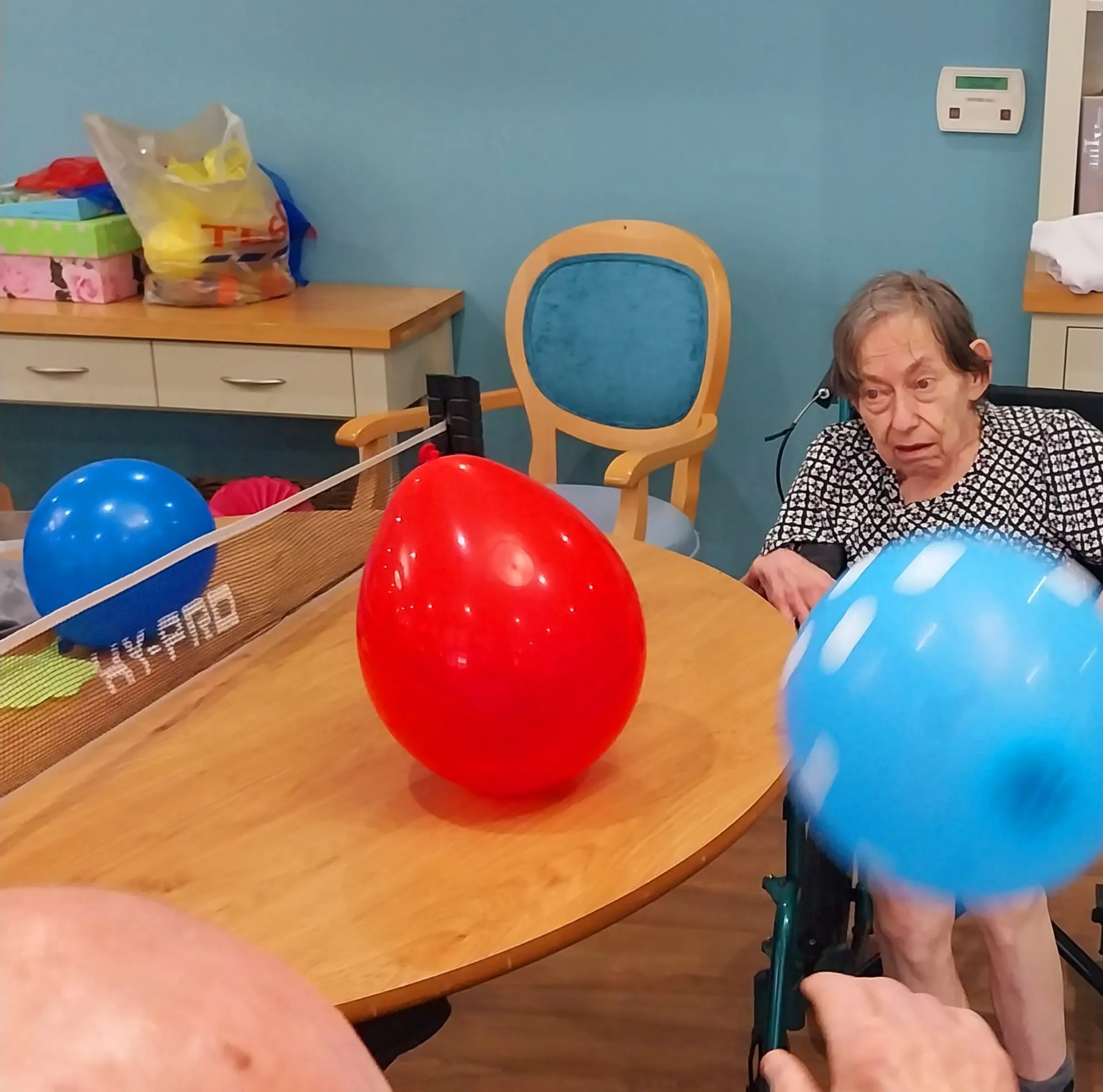 Fun times with balloon table tennis