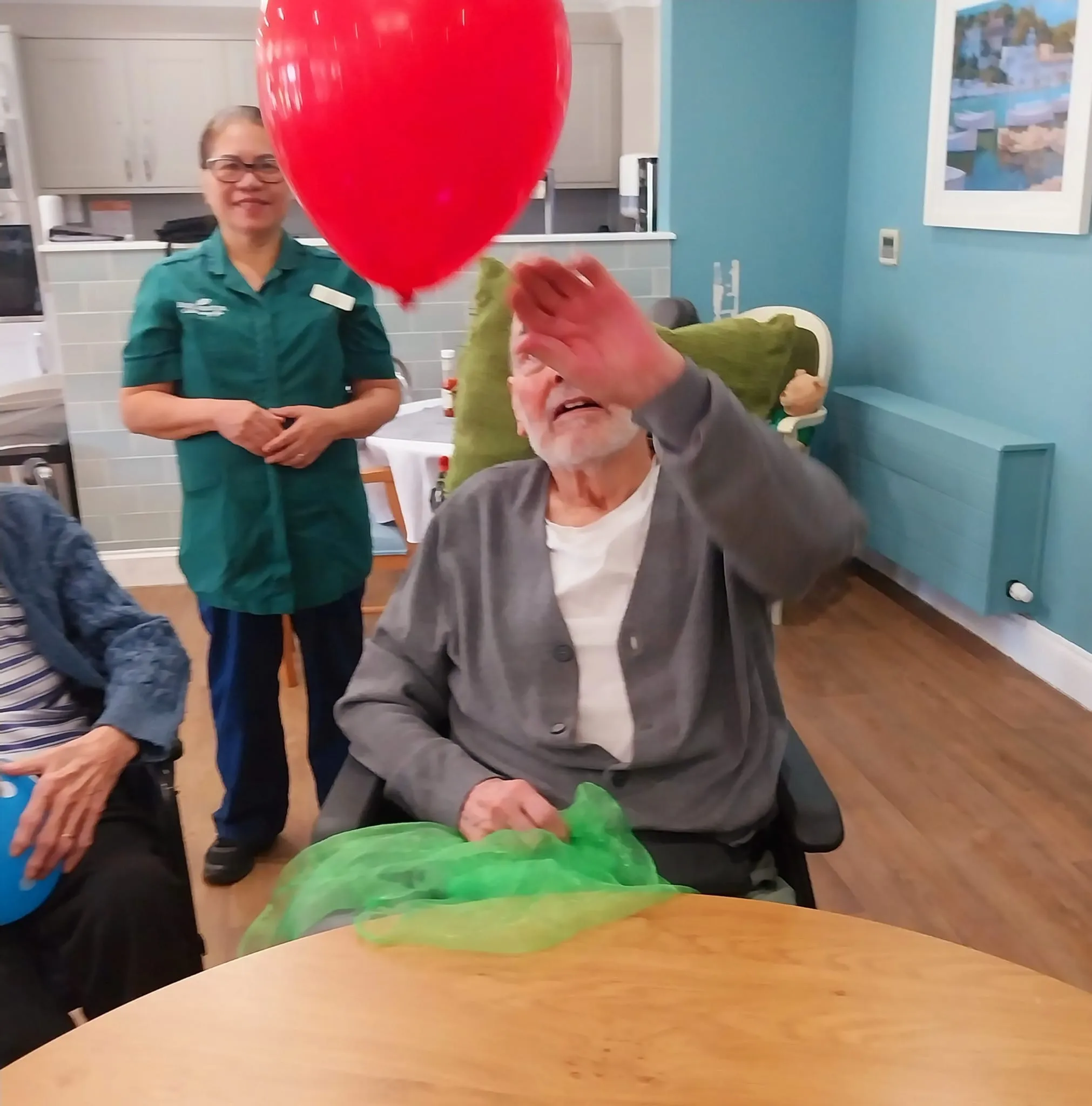 Fun times with balloon table tennis