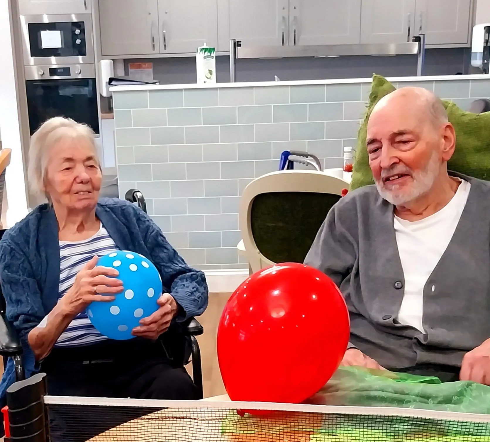 Fun times with balloon table tennis