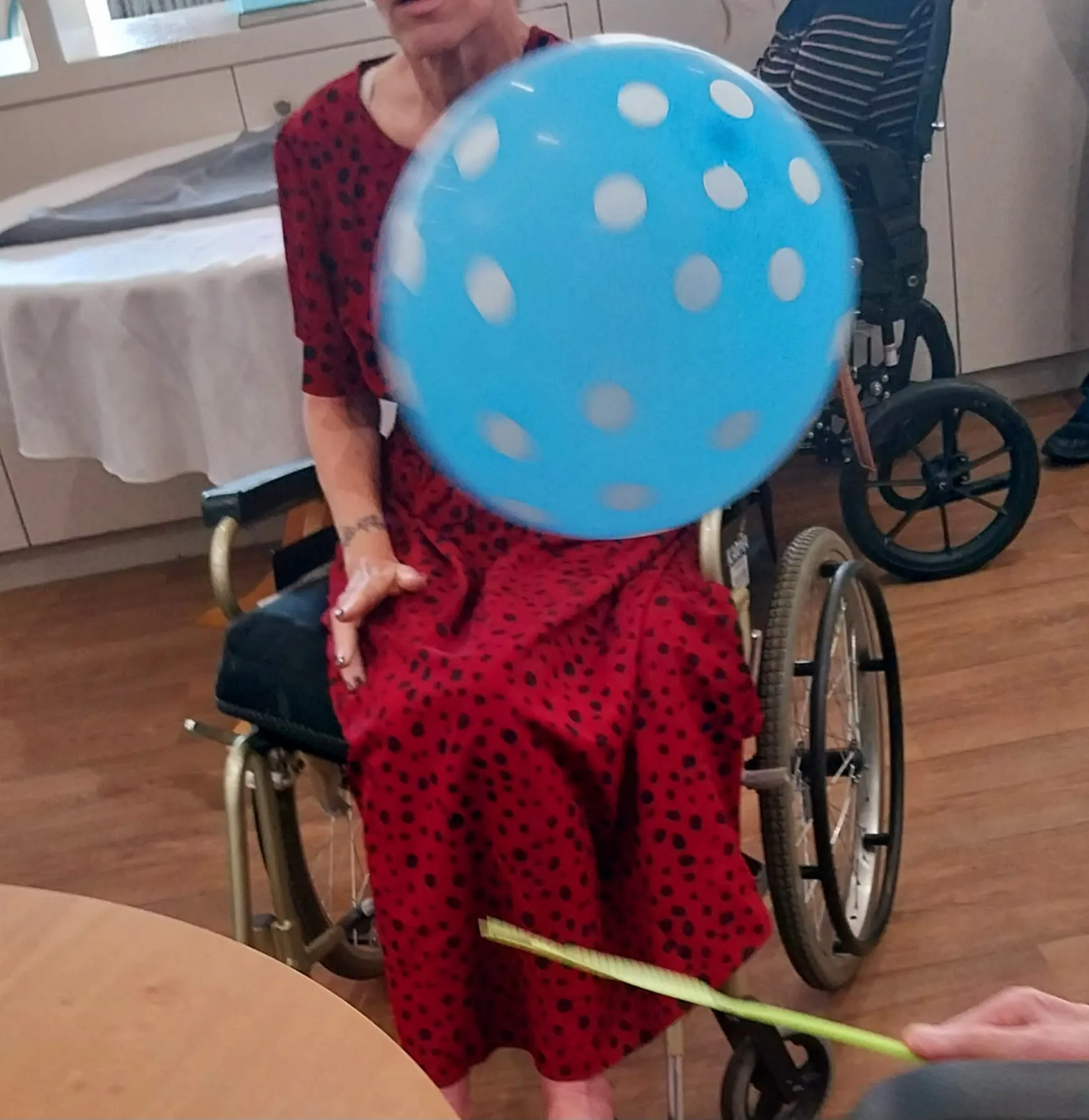 Fun times with balloon table tennis