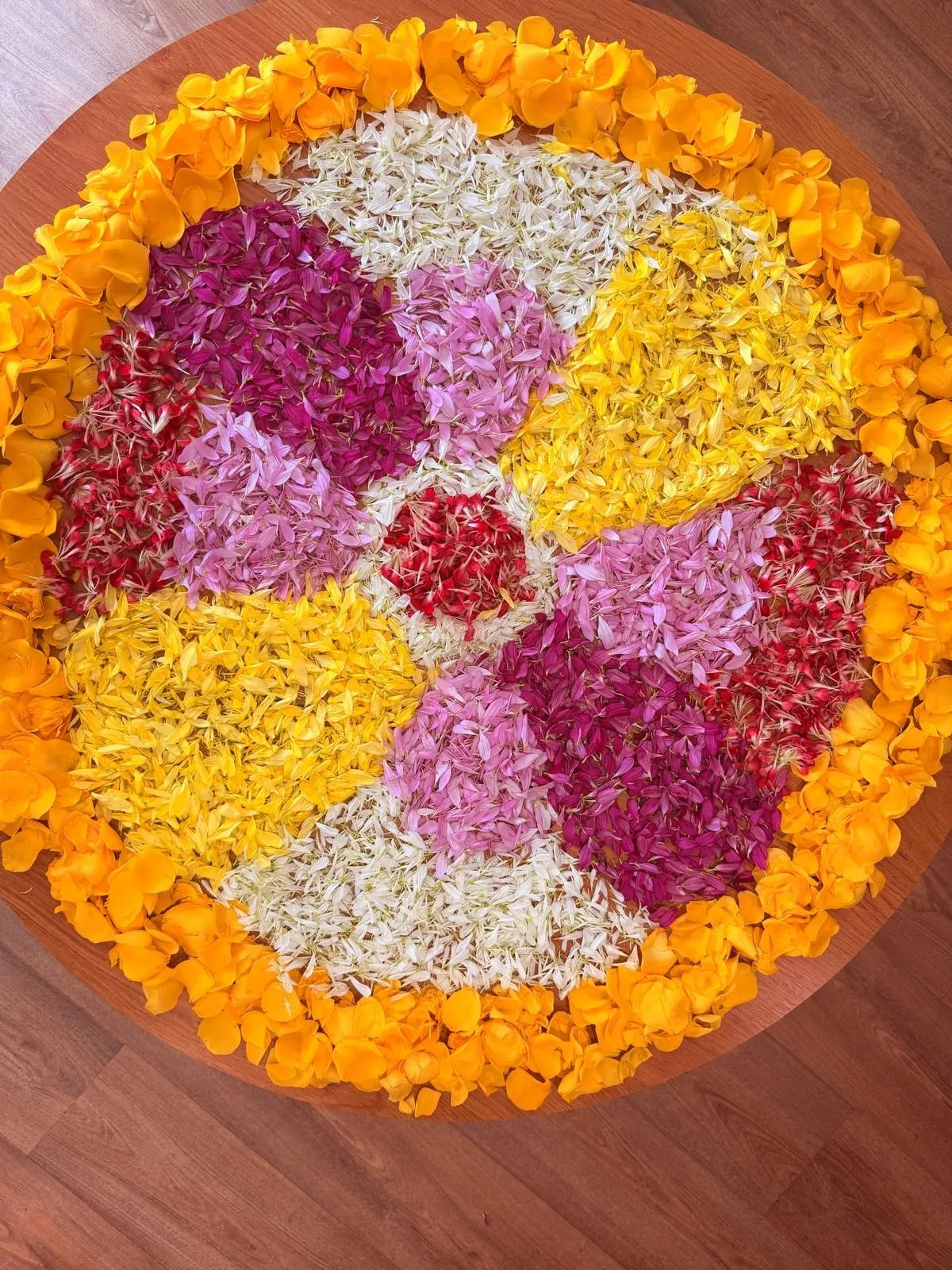 Making a pookalam 